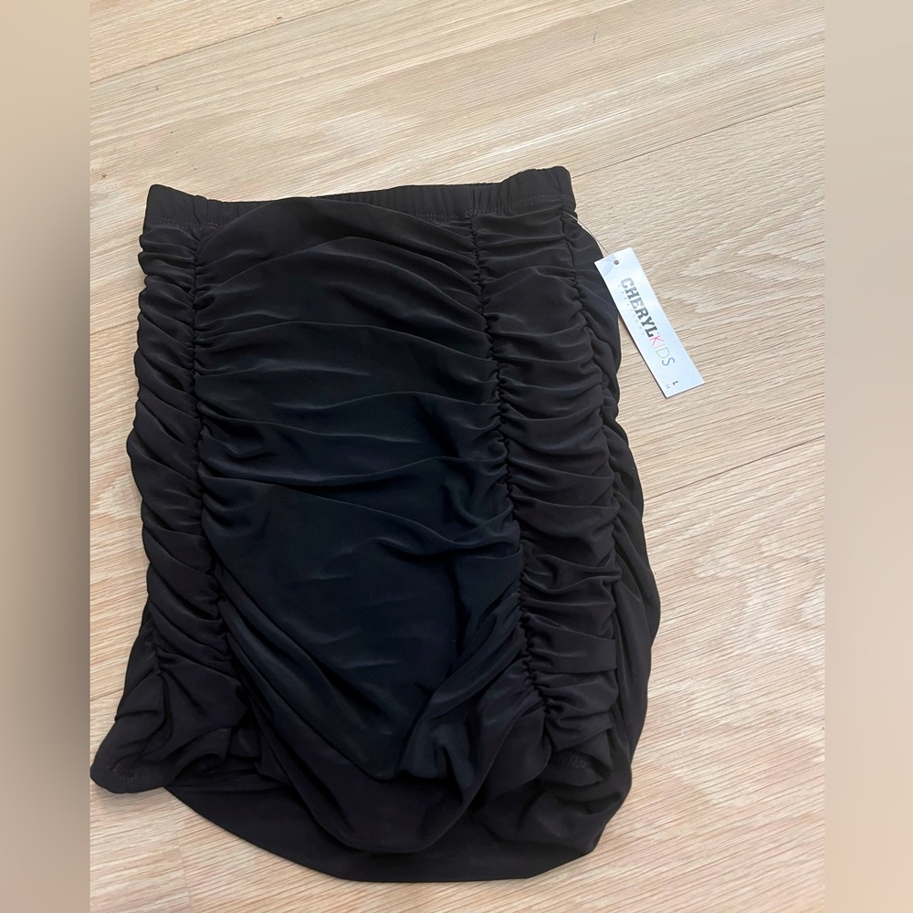 cheryl creations kids ruched black skirt new with tags